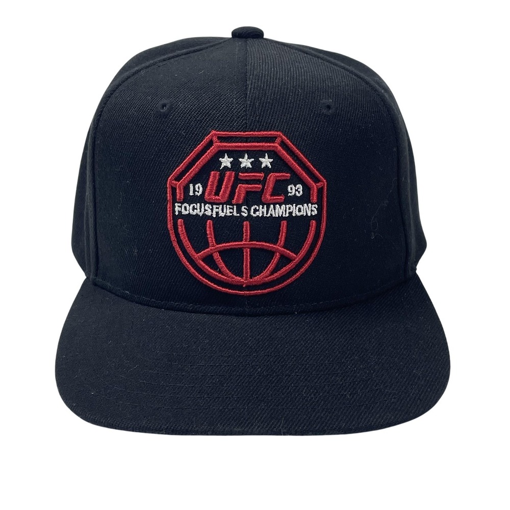 UFC Hat Cap Snapback Mens One Size Black Focus Fuels Champions 1993 MMA PRM22598